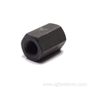 long coupling round hexagon connection nuts black oxide